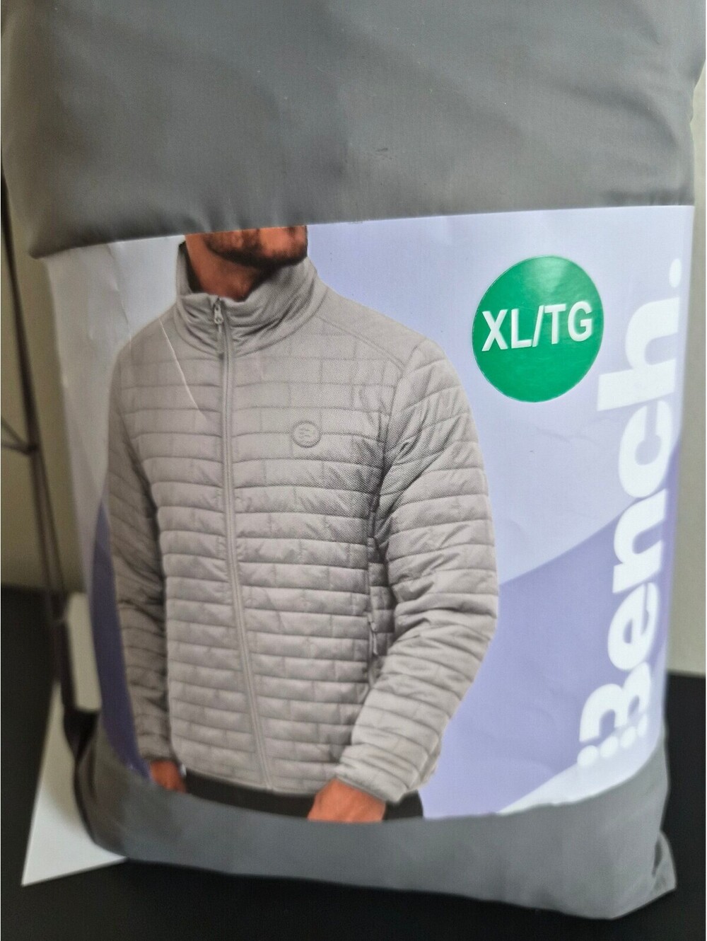 Bench Men's Quilted Jacket XL Gray Lightweight Puffer Coat